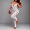 Exportfashion style fashionlacev neckhaltertie backsexysexy girl jumpsuit tight