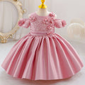 New wholesale women's dress puffy wedding dress satin flower performance girl dress princess dress kid dress