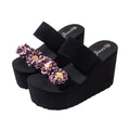 New summer fashion versatile slides - non-slip thick sole 2025 floral beach sandals for women - perfect for outdoor wear in autumn