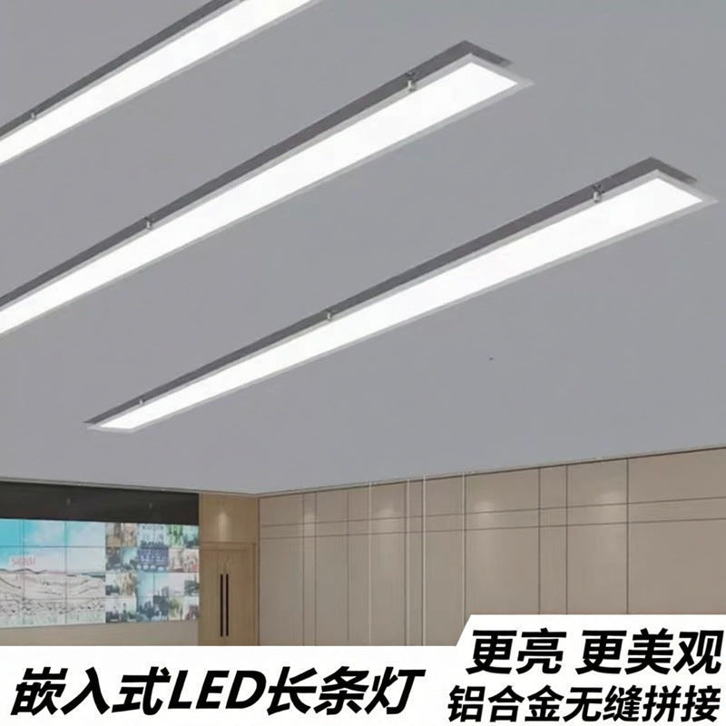 Embedded led linear light for gypsum board ceiling, recessed strip light, concealed linear light, panel light for office spaces