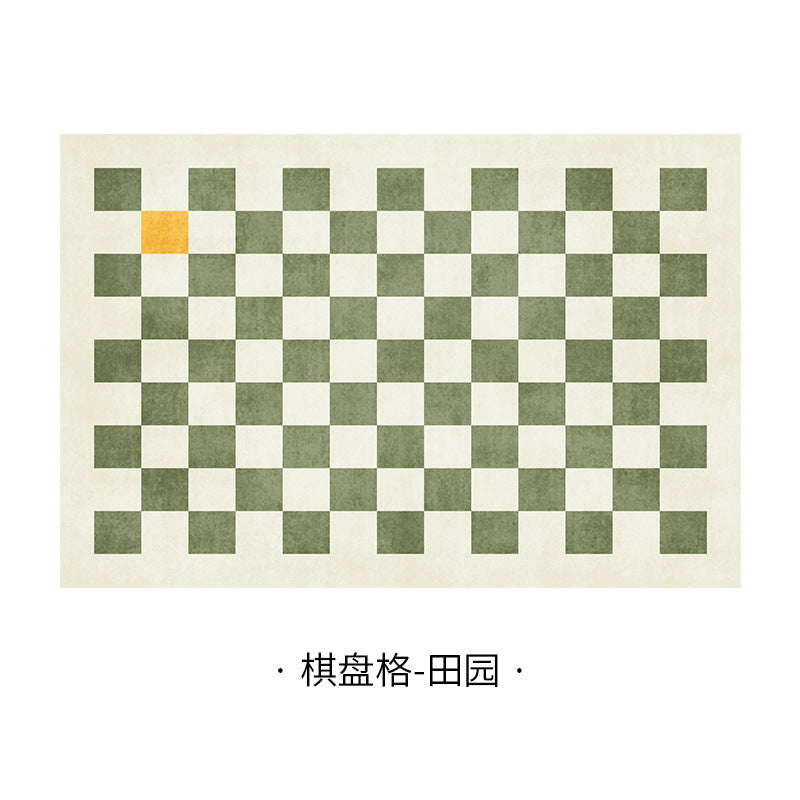 Checkerboard rug for bedroom, living room - modern minimalist nordic style - perfect for bedside, coffee table, or sofa
