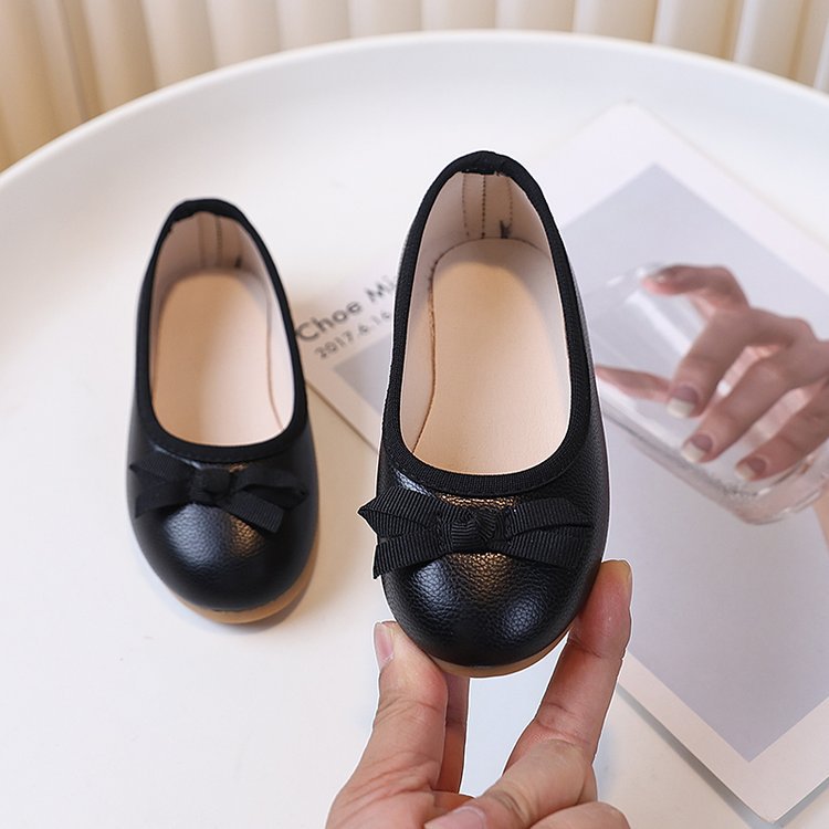 spring/autumn simple girls' leather shoes, new bowknot baby & toddler single shoes, round toe soft sole little princess shoes
