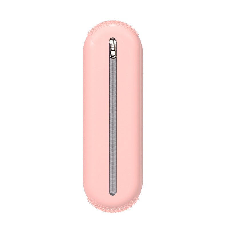 Silicone makeup brush with mirror Storage bag Portable dust-proof travel bag Vertical waterproof makeup brush Cleaning kit