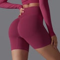 European and american seamless yoga shorts - high waist, butt-lifting, compression shorts - breathable, quick-drying, running, sports, fitness, 3/4 length shorts