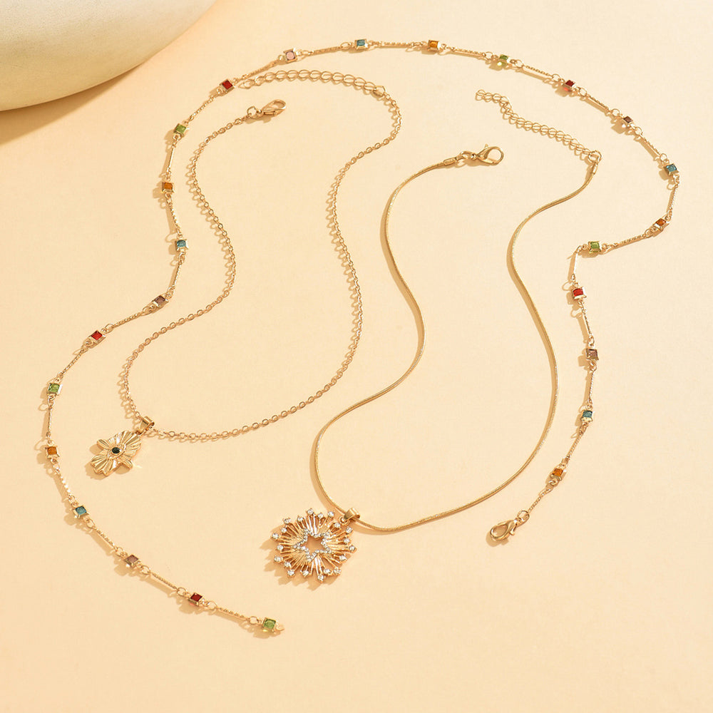 Sweater chain long wholesale european and american cross-border star colorful tassel necklace diamond-encrusted devil's eye accessible luxury clavicle chain