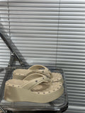 7cm punk internet celebrity thick sole flip-flops women's outwear 2026new arrivalsummer sandals and slippers for summer outings