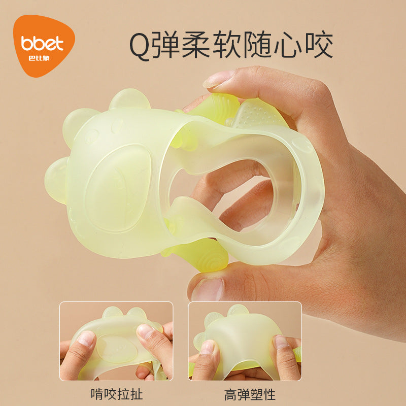 Babe elephant baby toothpaste baby molar stick anti-eating hand artifact baby gnawing glue silicone toy 0-1 years old
