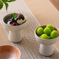 Creative ceramic tall plate for home fruit bowl plate restaurant snacks tea snacks dried fruit plate retro kiln turned ice cream cup