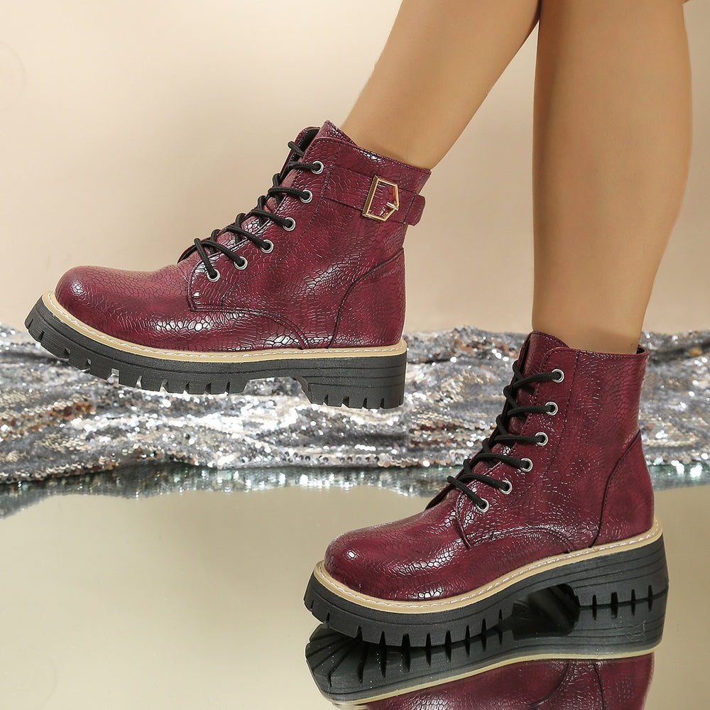 Women's thick-soled martin boots for export,  autumn/winter new collection, fleece-lined warm cotton boots, plus size women's boots wholesale for cross-border e-commerce
