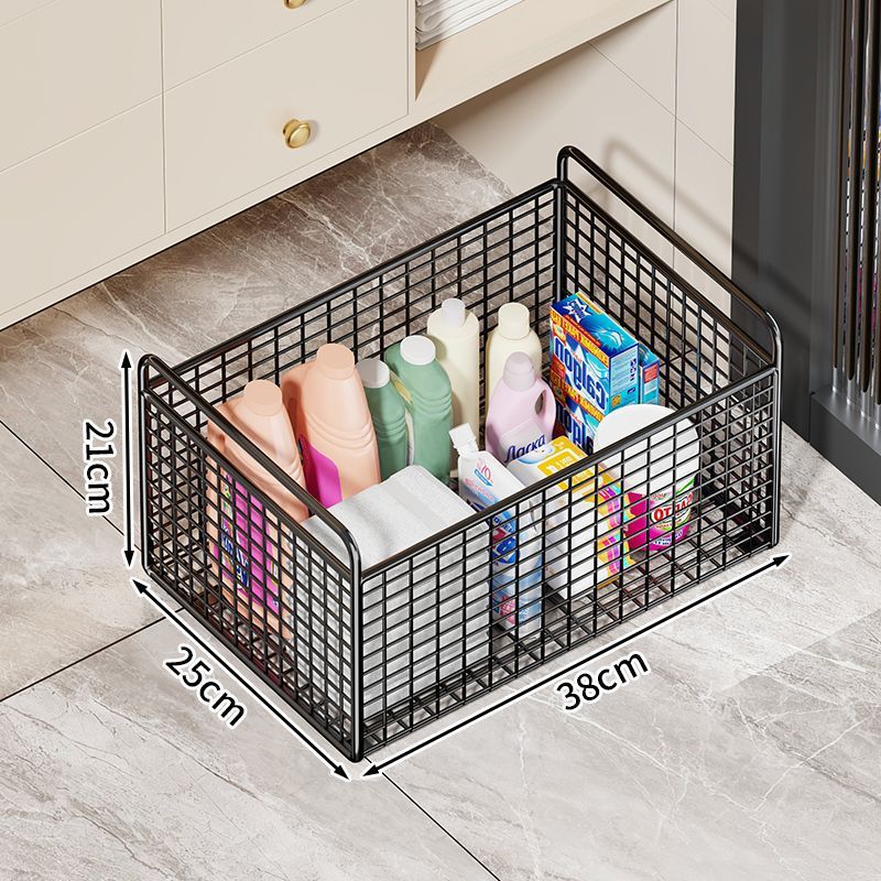 Bathroom cabinet under storage rack laundry detergent bathroom wheeled storage basket wash basin under washbasin movable storage rack