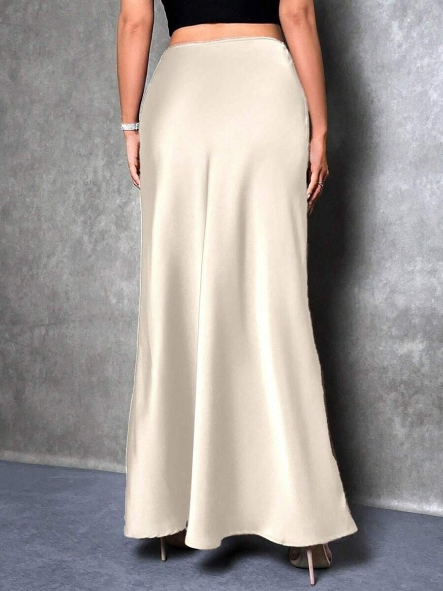 Export cross-border satin satin skirt spring and summer new arrivalfashion  casualartificial silk long skirt women's clothing