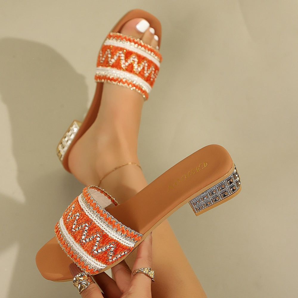 2026 european and american low-heel sandals: new plus-size casual women's ethnic bohemian open-toe thong sandals for export