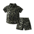 Boys' summer outfit set: new lightweight beach style short-sleeve shirt and floral shirt for boys