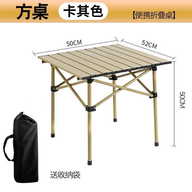 Outdoor foldable camping table and chair set - portable picnic roll-up table, chairs, coffee table - complete camping gear and supplies