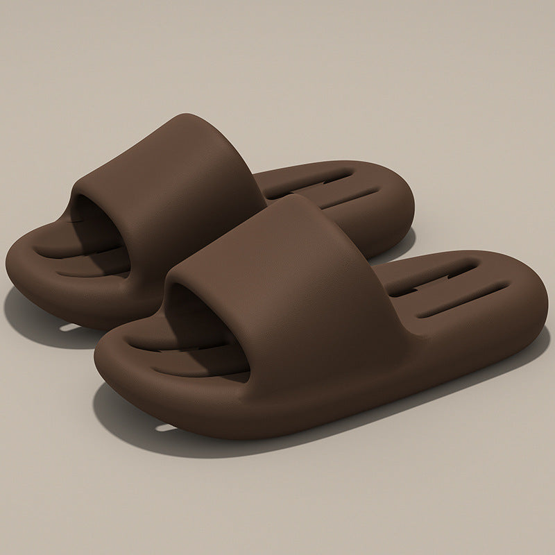 Eva couple's bathroom slippers - men's summer anti-slip home indoor bath slippers - women's hollow-out thick-soled drainage slides for home use