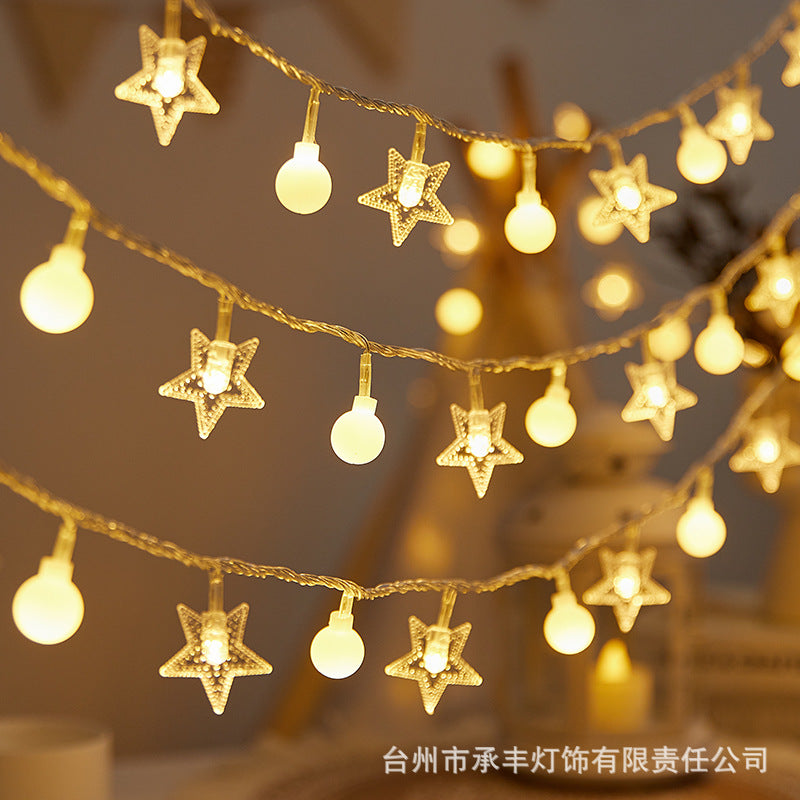 LED star light string small colorful lights outdoor camping lights tent canopy atmosphere decorative lights battery solar flashing lights