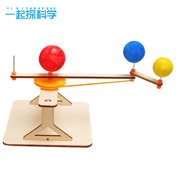 Scientific experiment DIY earth moon sun three-ball instrument technology small production primary school students hand-assembled model science and education toys