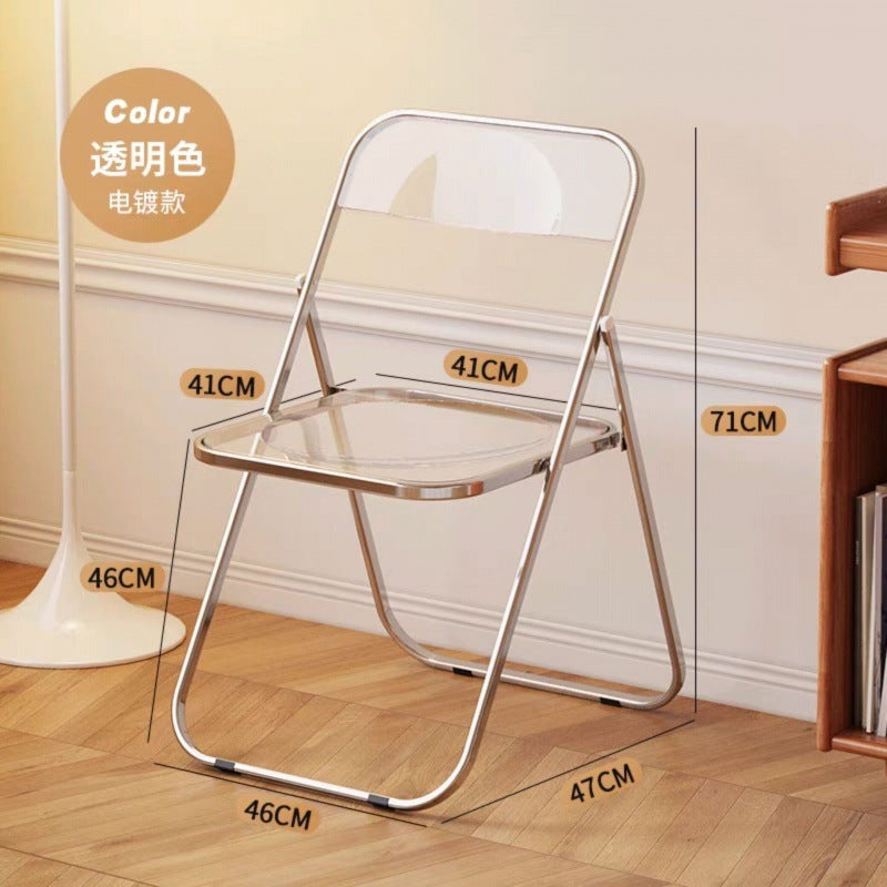 Transparent acrylic chair folding chair simple portable photo folding stool ins style popular makeup chair for home