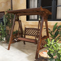 Outdoor swing hanging chair for homeindoor balcony hanging chair outdoor courtyard solid wood swing double three-person rocking chair