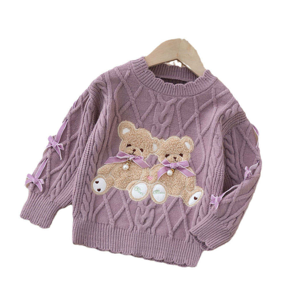 Kids' sweater  autumn/winter new cartoon thickened baby girl knit sweater korean style knitted top
