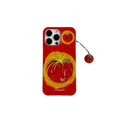 Glue glitter powder suitable for iphone17promax mobile phone case red bottom fireworks tomato apple 16 anti-fall protective cover
