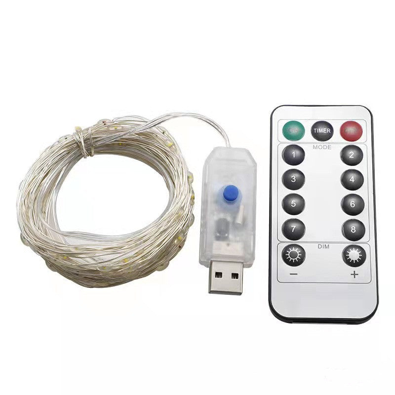 LED copper wire light string outdoor remote control battery box USB Christmas decorative light string festive copper wire light string wholesale