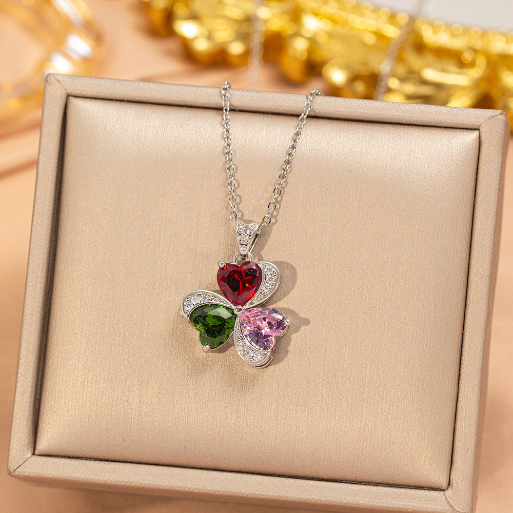 popular stylishfashion copper inlaid zirconium exquisite necklace for women niche styleeasiest for matchaccessible luxury non-fading clavicle chain jewelry