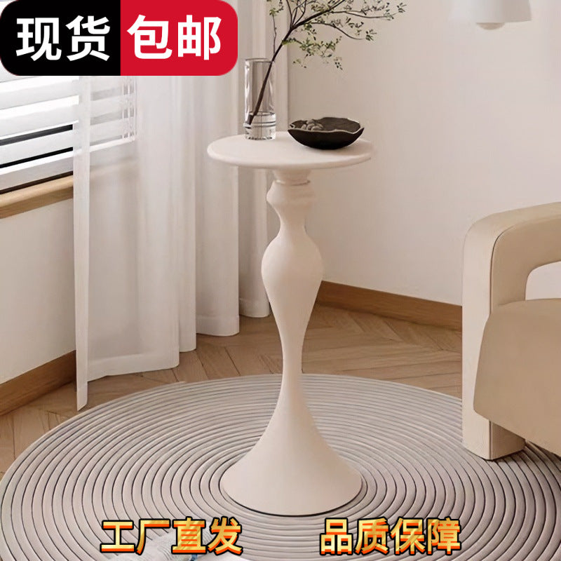 Popular ins style corner nordic simple modern small apartment bedside living room sofa coffee table iron round table side table