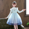 Elsa dress girls new arrivalknittingsweaterkids elsa skirt 3-14 years old dressfall and winter style birthday