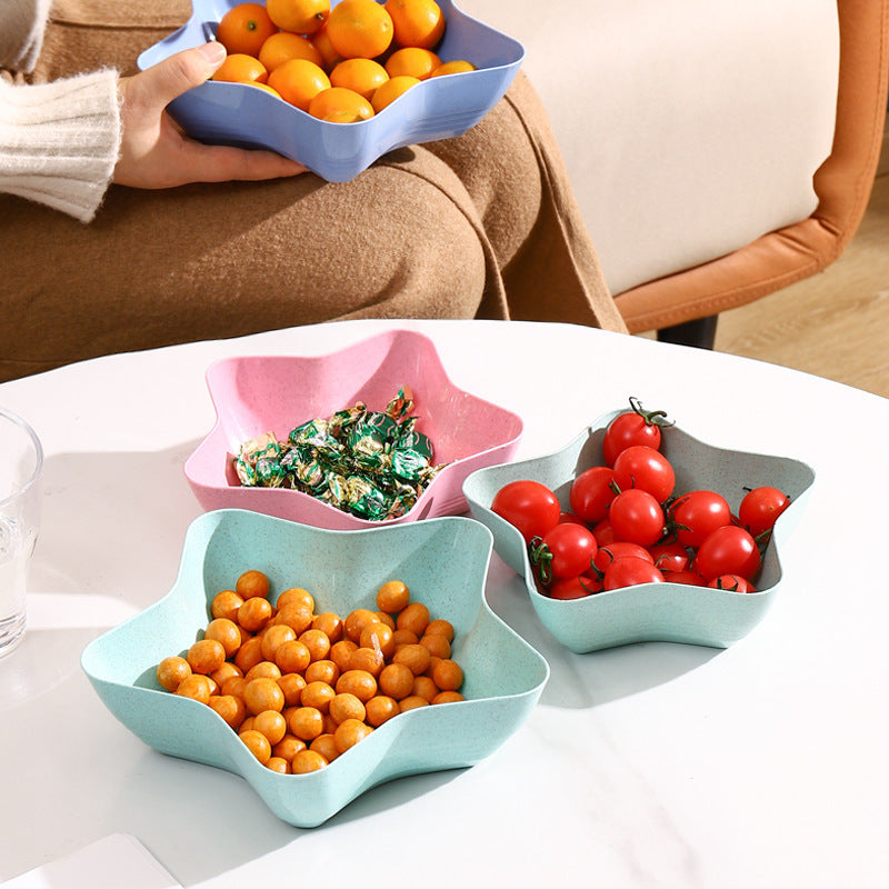 Cute star-shaped fruit and snack plate - perfect for home, living room, coffee table - dried fruit, candy, and fruit storage