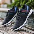 Spring/summer new men's leather shoes - versatile korean style, british fashion, trendy men's business casual shoes with hidden wedge heel and lace-up closure