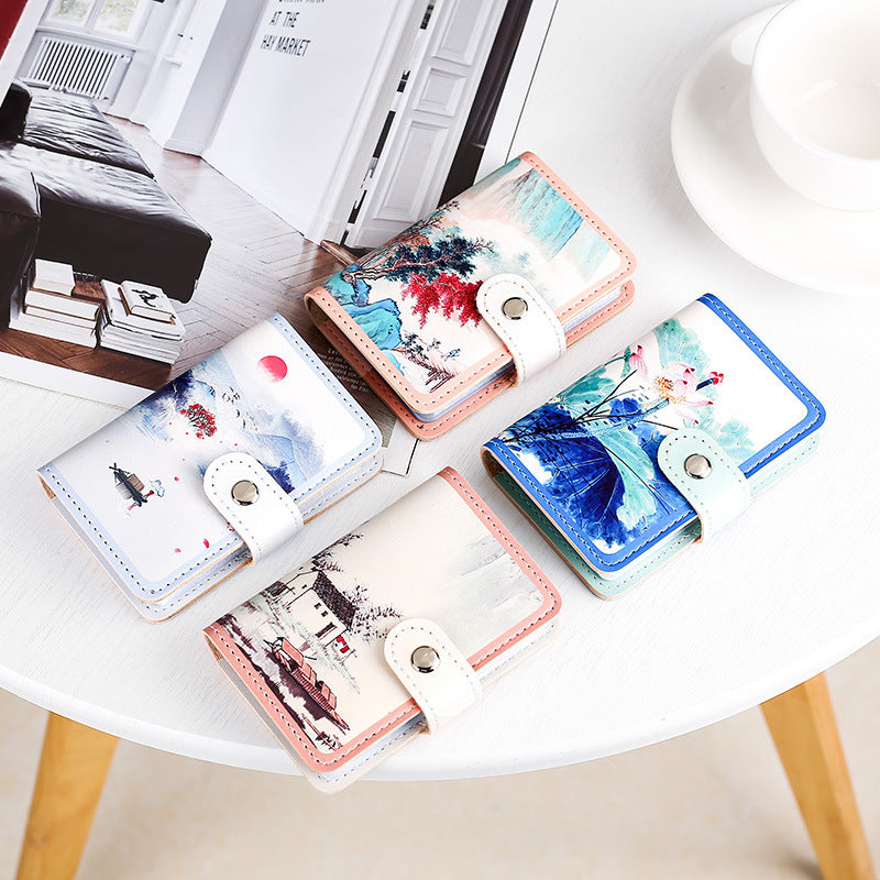 Retro anti-degaussing compact card bag large capacity multi-card position anti-theft card holder driver's license bag female credit card holder