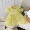 Korean style girls' dress - puff sleeve tulle tutu dress -  summer new arrival - sweet and lovely baby princess dress