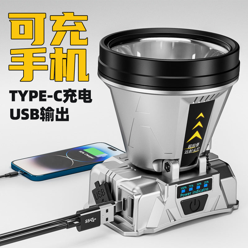Cross-border charging lighting outdoor emergency night fishing light convenient lithium battery miner lamp wholesale induction strong light headlight