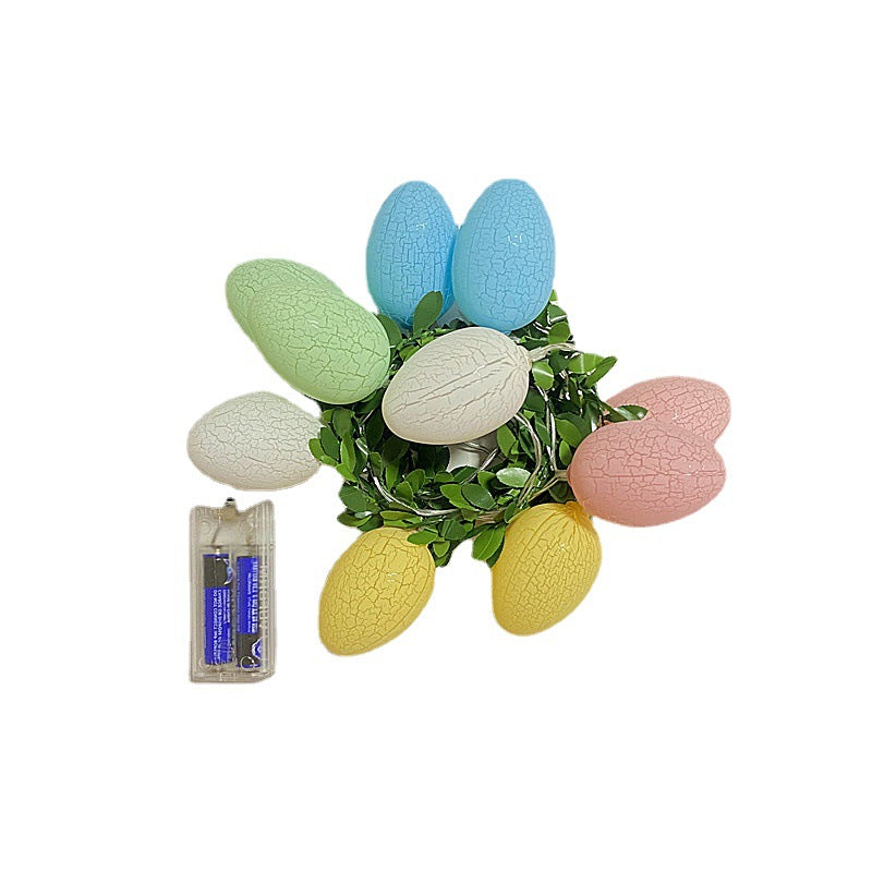 Easter light string led green leaf egg light, new cracked egg shell egg small light flash string wholesale