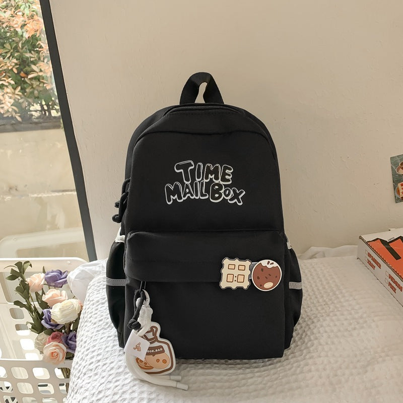 New Korean version contrasting color trend student schoolbag fashionable leisure commuting backpack large capacity versatile travel backpack