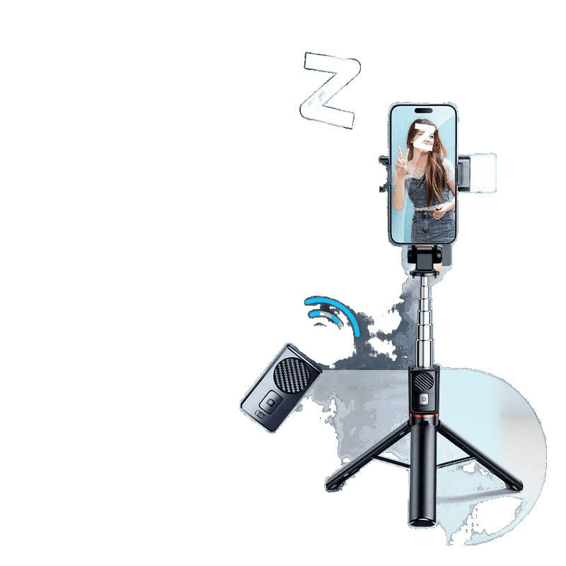 Bluetooth selfie stick tripod multi-function camera artifact portable universal travel mobile phone holder stainless steel