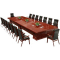 Large conference table long table casual modern office conference room table and chair combination strip paint solid wood leather conference table