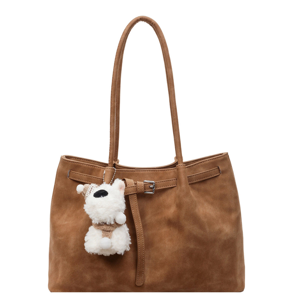 Vintage chic underarm bag with adorable puppy charm - new large capacity tote, premium lightweight luxury shoulder bag