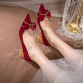 Wedding shoes for women 2022 new arrival rhinestone high heels bridal shoes thick heel toast shoes flatsplus sizechinoiserie wedding shoes