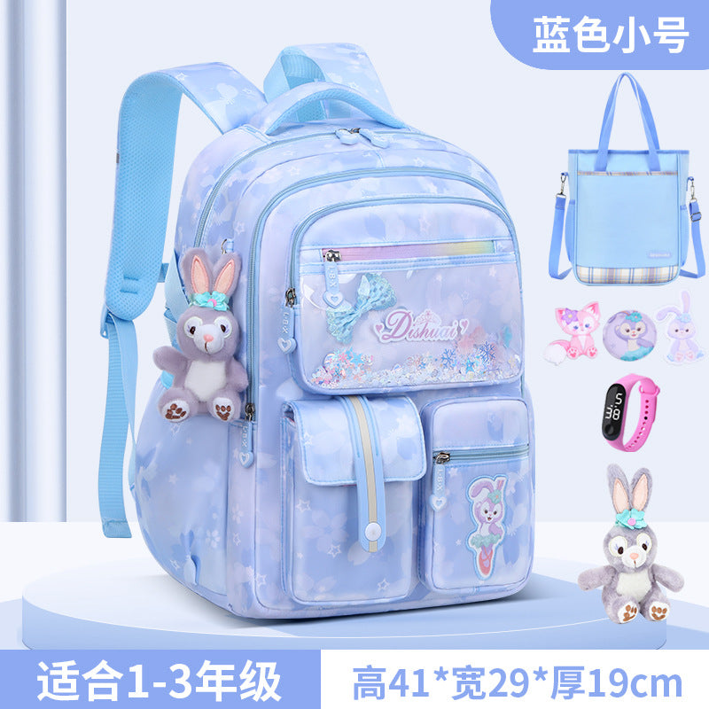 Girls' school backpack - new 2026 model for grades 1-6 - lightweight, ergonomic, and spine-protecting backpack for elementary school students