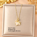 [titanium steel] make money immediately in the year of the horse, small and elegant, gorgeous full diamond necklace for women, versatile and elegant new clavicle chain