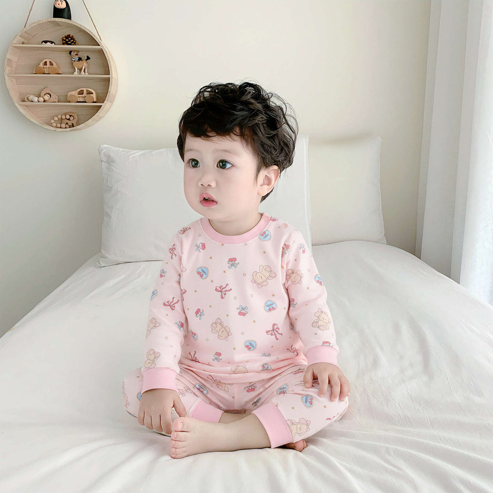 Kids' thermal underwear set - autumn/winter collection - 100% cotton, seamless design - boys & girls, baby, toddler - loungewear & sleepwear