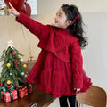 Christmas dress girls' sweater dress  autumn/winter new princess dress new year's outfit tutu skirt set