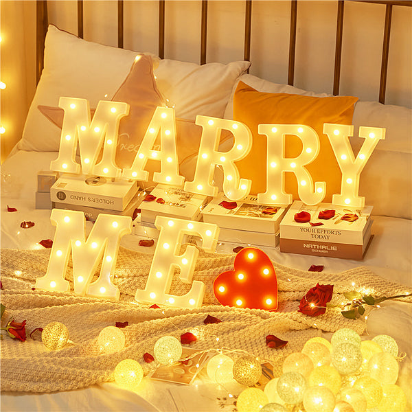 Alphabet lights happy birthday scene arrangement decorative sign trunk Qixi Festival Valentine's Day surprise marriage proposal ambient lights