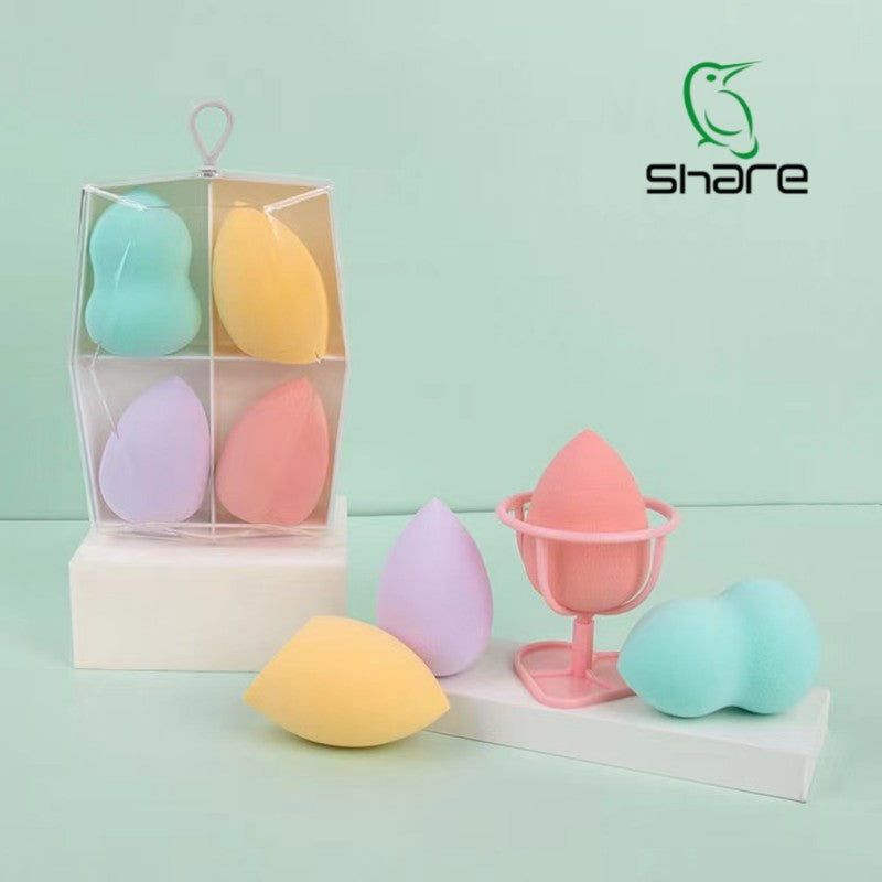 Xue belle beauty egg set oem oem makeup powder puff water drop sponge dry and wet dual use oem cosmetics