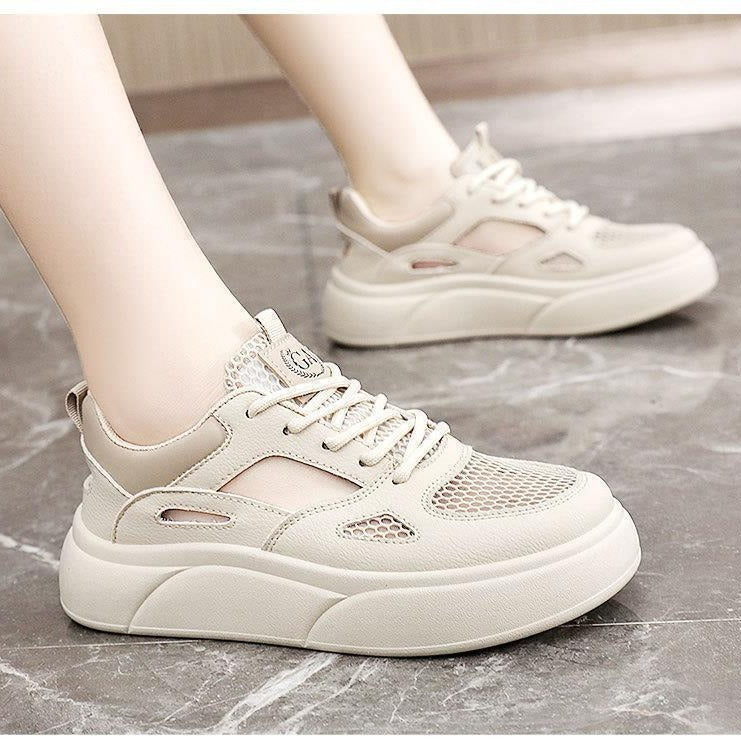 Breathable little white shoes casual fashion sandals 2025 sports shoes new versatile summer mesh thick sole hollow sports