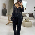 fashioncasual women's sequin outwearpantstopssuitelegantelegancesequintwo-piece set
