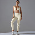 New high-waisted, butt-lifting, body-hugging, barely-there yoga outfit with sexy push-up bra sports bra set for running and fitness