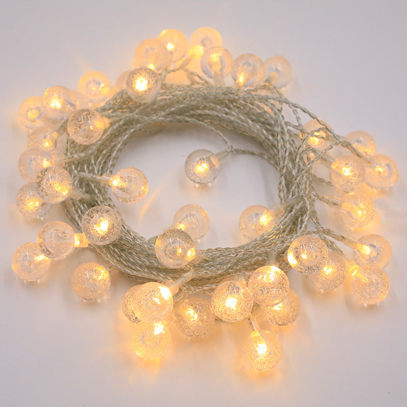 New 100LED stepless two-color dragon ball light string classic milky white small ball light string creative remote control battery box